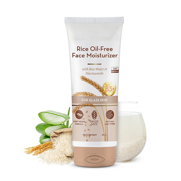 Rice Oil-Free Face Moisturizer With Rice Water & Niacinamide for Glass Skin - 80 gm