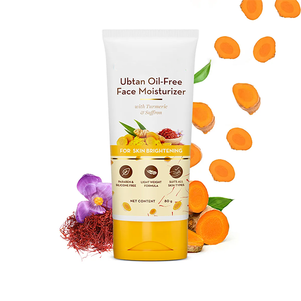Ubtan Oil-Free Face Moisturizer with Turmeric & Saffron for Skin Brightening - 80 gm