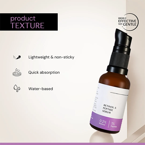 Retinol & Peptide Serum- 0.2% Retinol + 1% Peptide (30 ml)