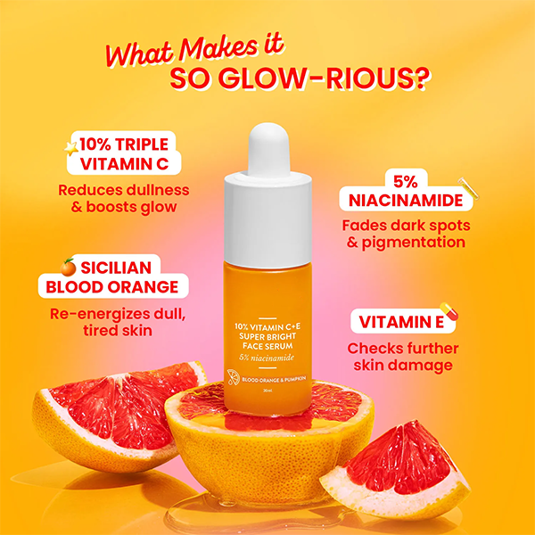 10% Vitamin C+E, 5% Niacinamide Face Serum For Glowing Skin, Fights Pigmentation Dark Spot, 20 ml